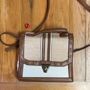 Chic Brown and Beige Crossbody Bag